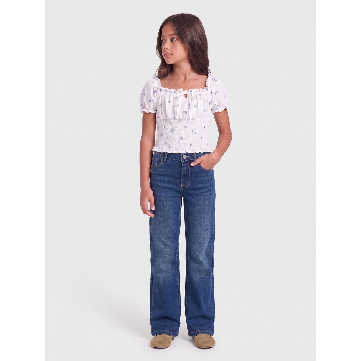 Jean À Jambe Large dark blue denim, KIDS ONLY