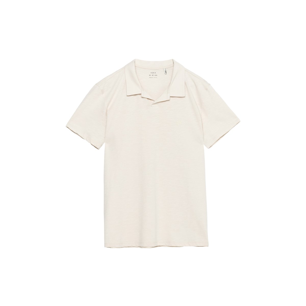 Polo manches courtes coton bio flammé craie, IKKS