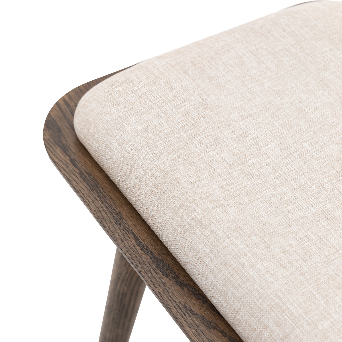 Hale Smoked Oak & Linen Upholstered 2 Seater Dining Bench (124 cm) smoked oak, ÉDITÉ