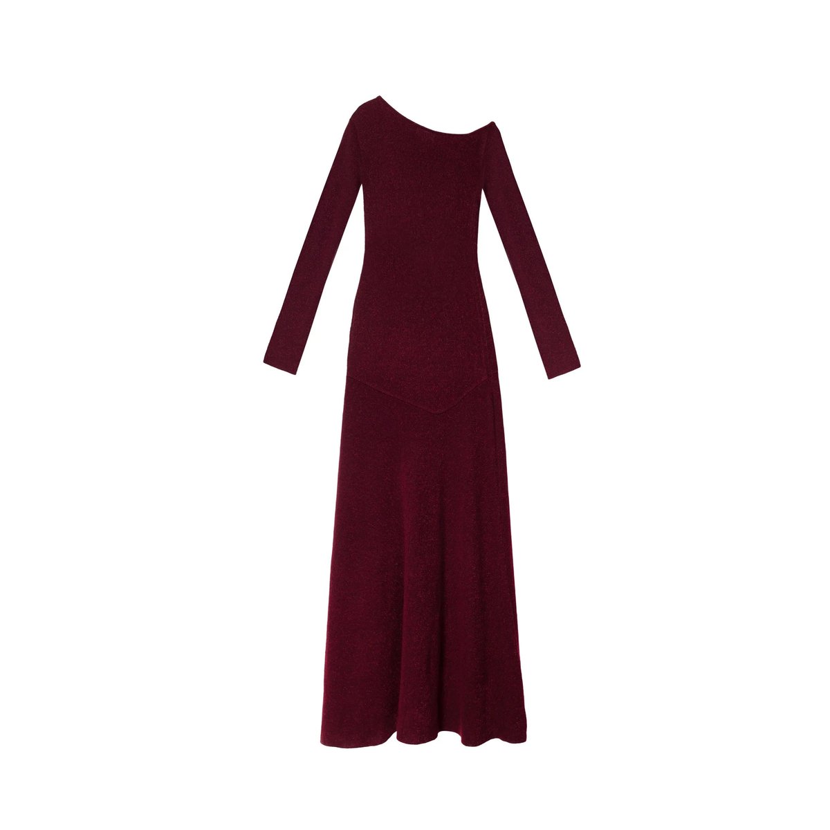 Robe en maille asymétrique bordeaux, THE-ARE
