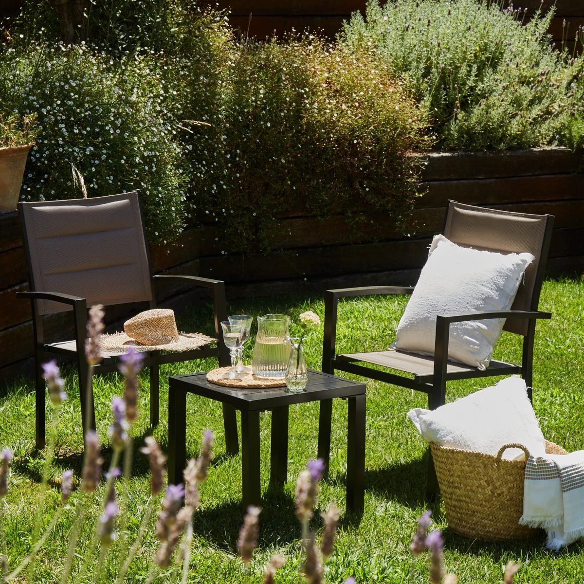 Chaise textilène, lot de 8, TOKYO marron, DEFORA HOME