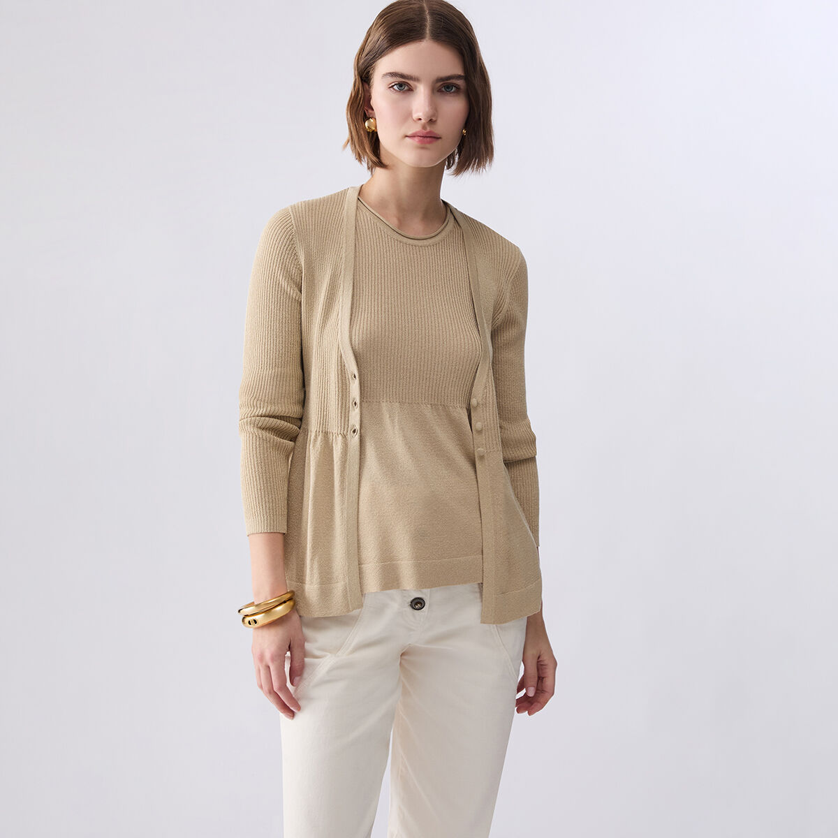 Pull en lamé beige, LIU JO