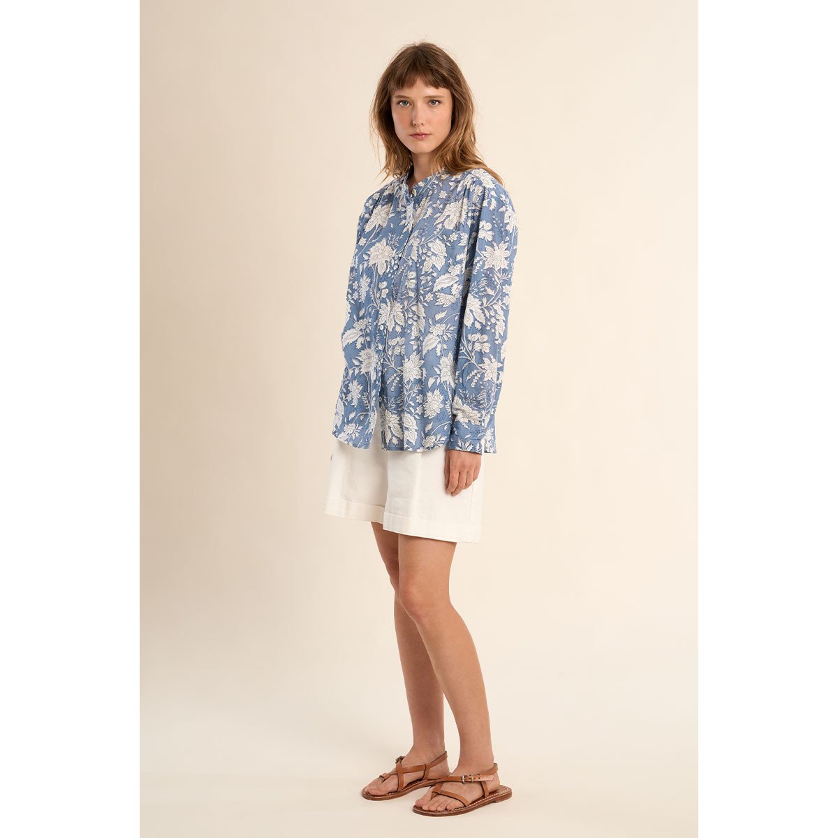 Chemise oversize en coton blue diviya, MOLLY BRACKEN