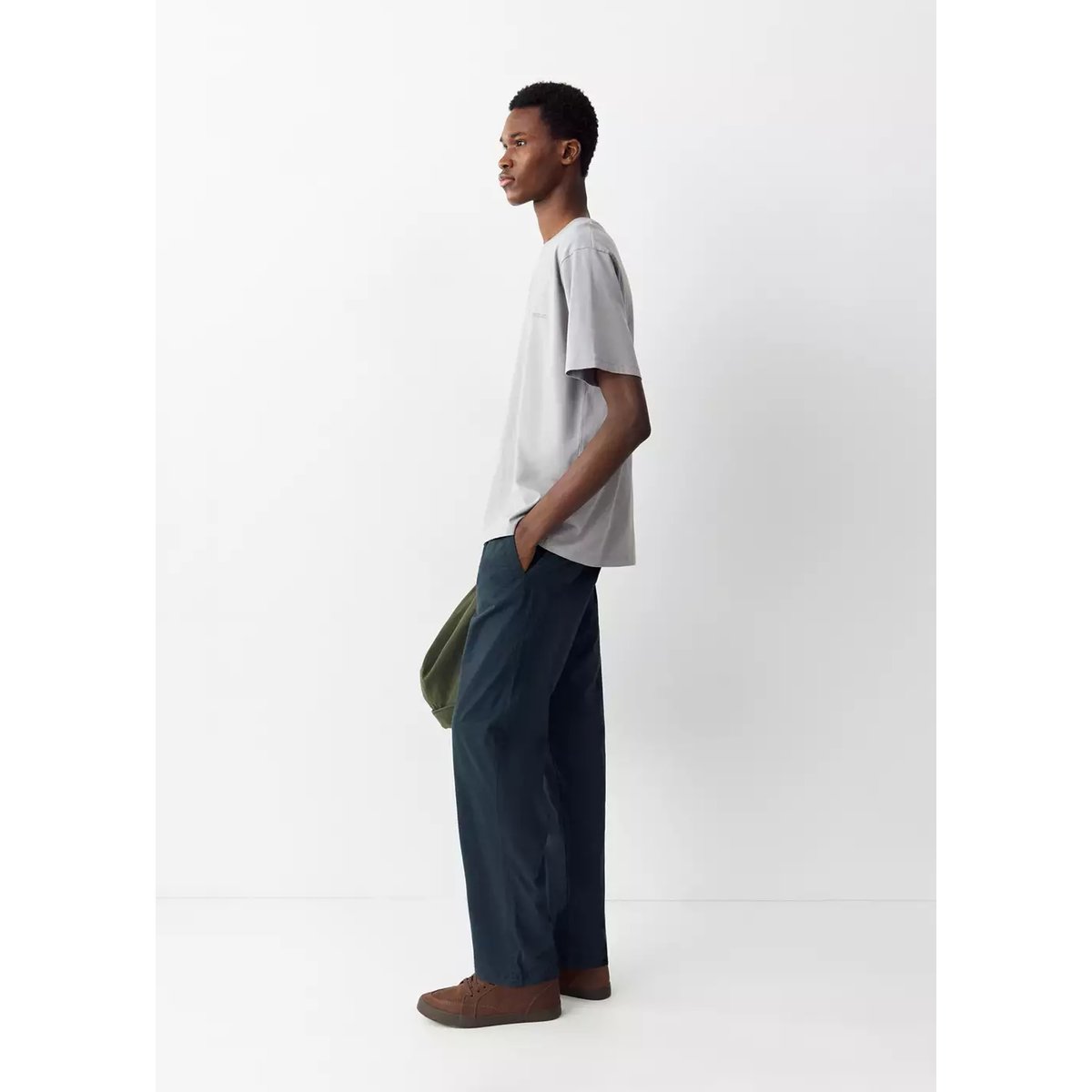 Pantalon droit cordon bleu marine, MANGO TEEN