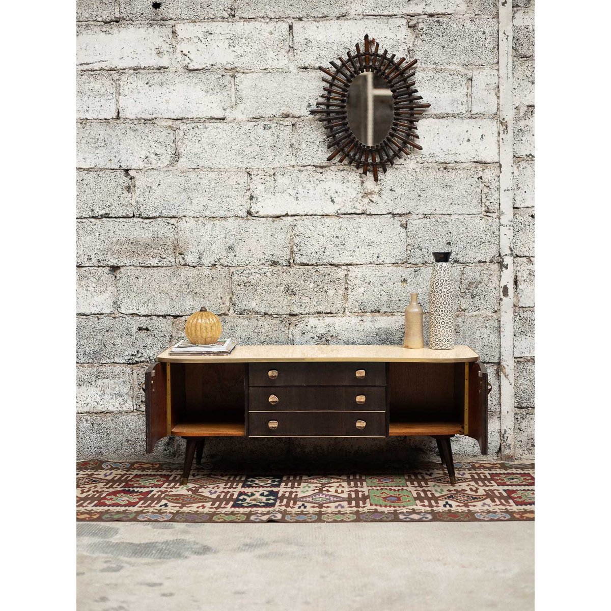 Enfilade vintage Margaret N°493 - Bon état bois foncé, DEBONGOUT