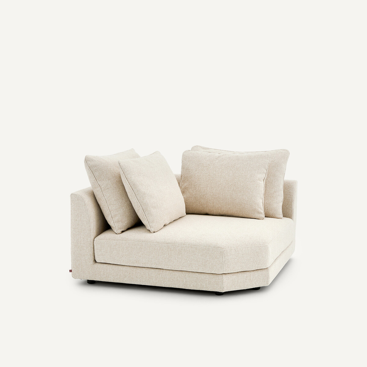 Sofá-cama de canto em tecido bouclé, TIBERIO cru, AM.PM