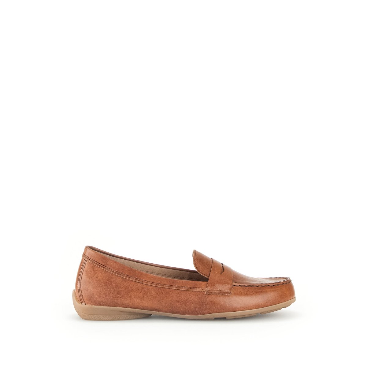 Mocassins en cuir a talon decroche cognac Gabor La Redoute