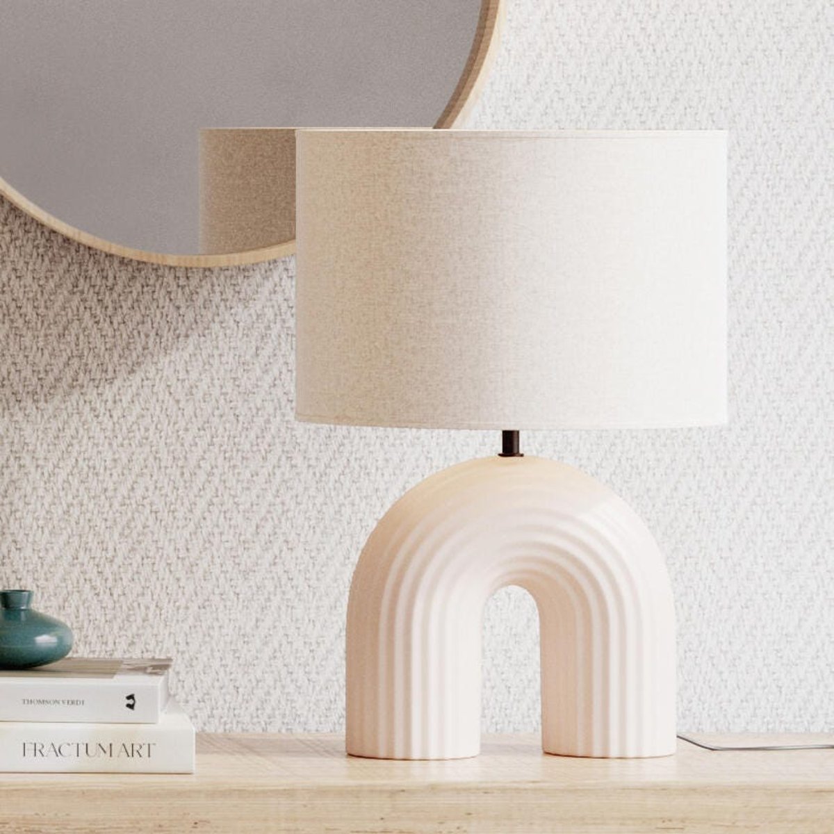 Lampe en céramique, VASKA beige, INSPIRE