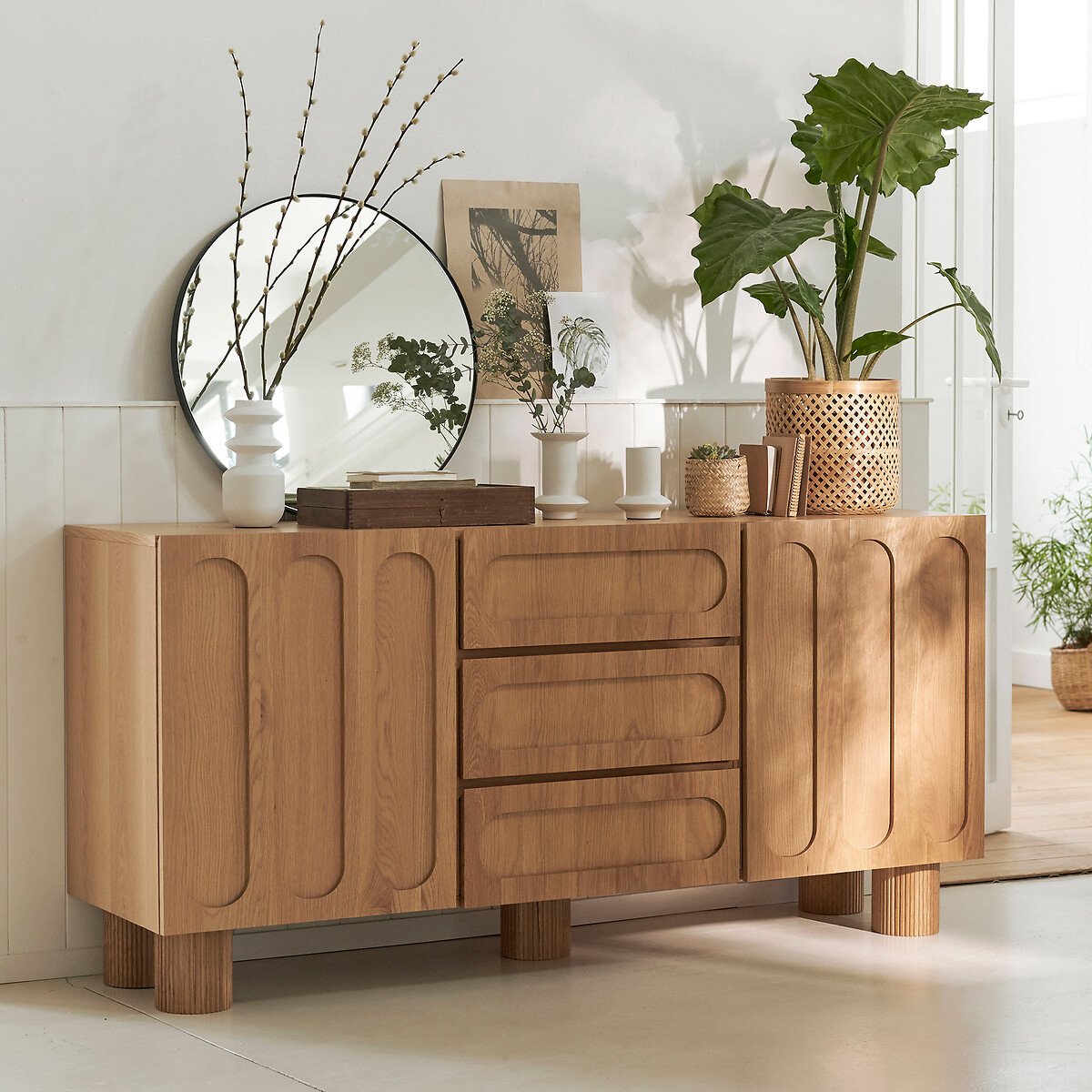 Buffet plaqué chêne, Cannelo chêne, LA REDOUTE INTERIEURS