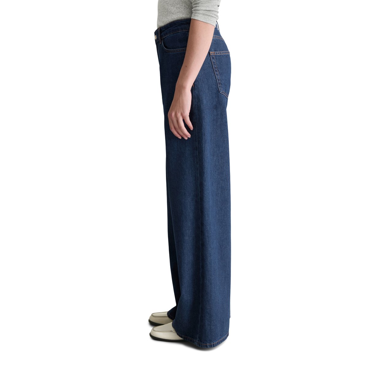 Jeans modèle Anjo large en denim rigide sans élasthanne bleu foncé, MARC O’POLO DENIM