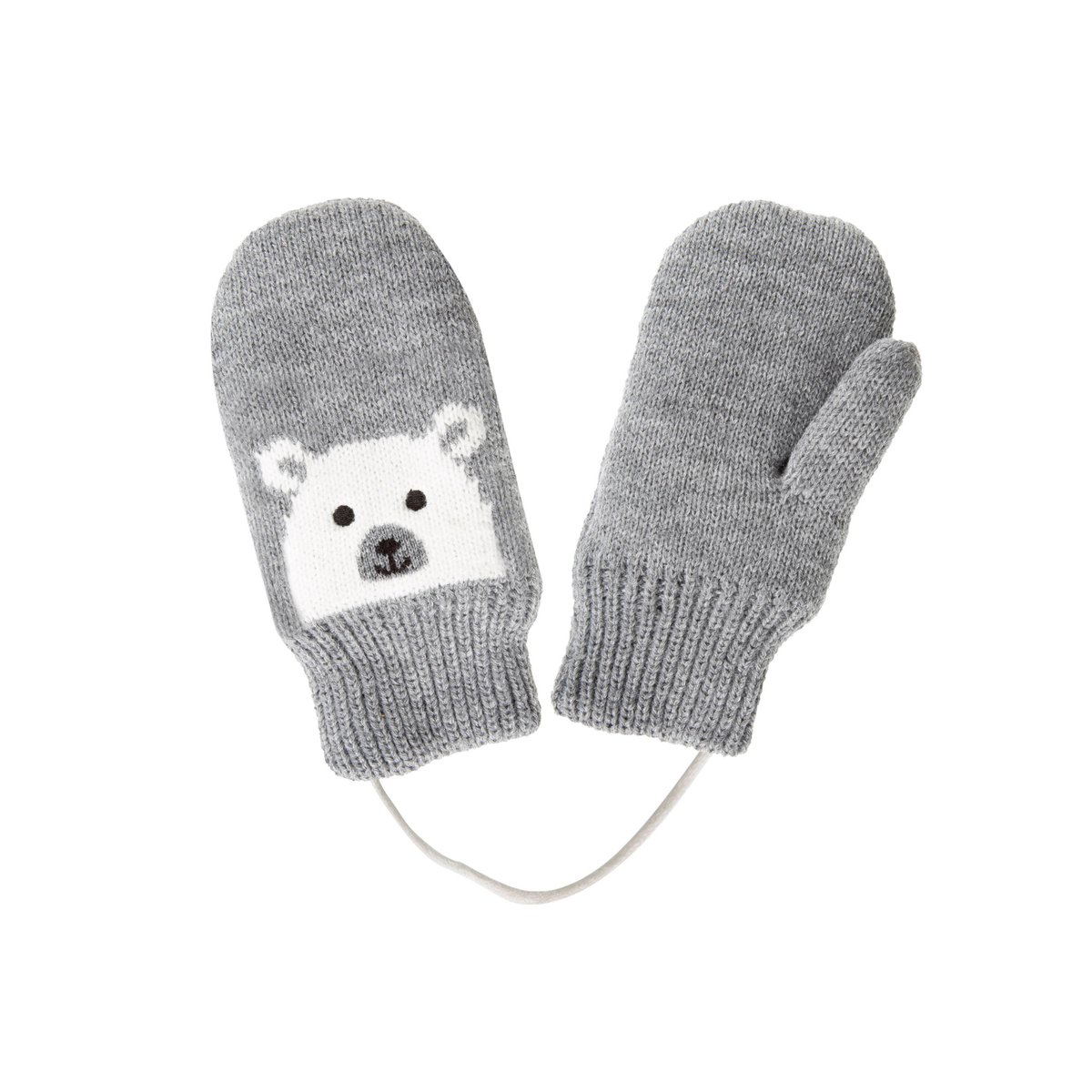 Gants motif ours - doublées imitation fourrure gris, ISOTONER