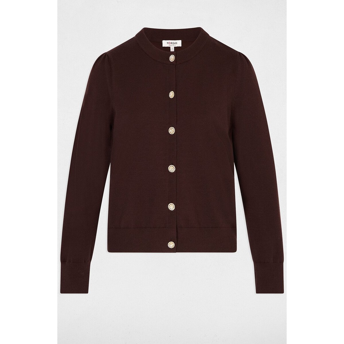 Knitted Buttoned Cardigan chocolate, MORGAN