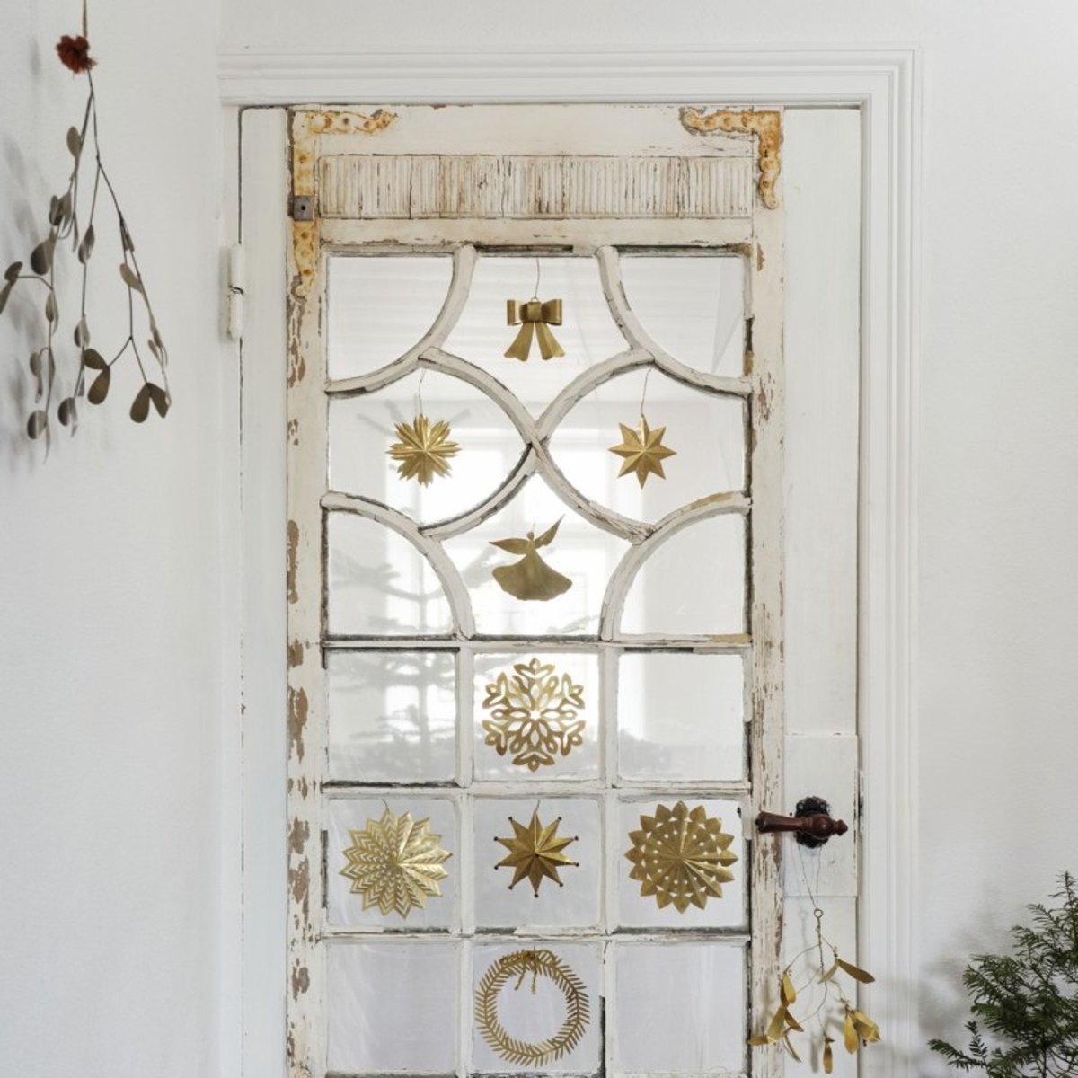 Décoration de sapin étoiles fines set de 3 laiton, MADAM STOLTZ