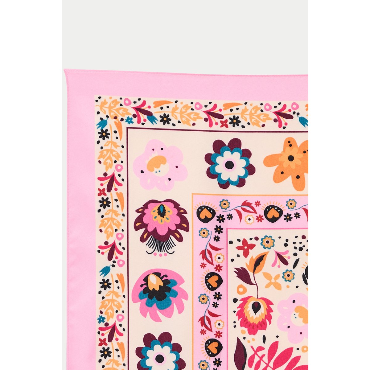 Foulard satiné soyeux rose, CACHE CACHE