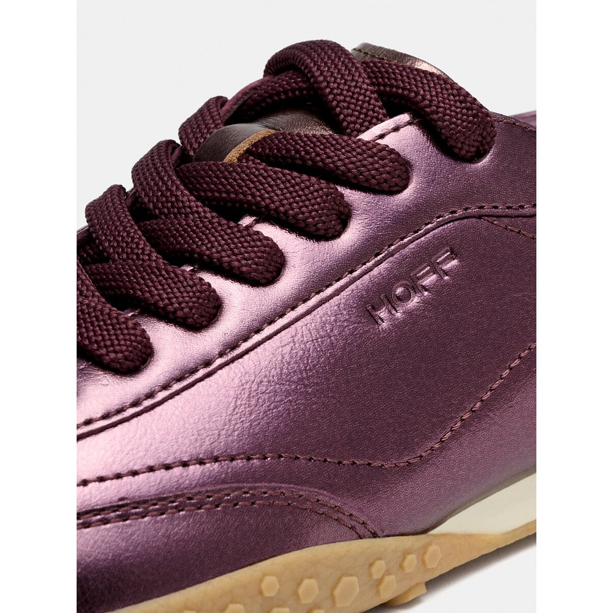 Zapatillas de piel BRIDGE METALLICS BURGUNDY burdeos, HOFF