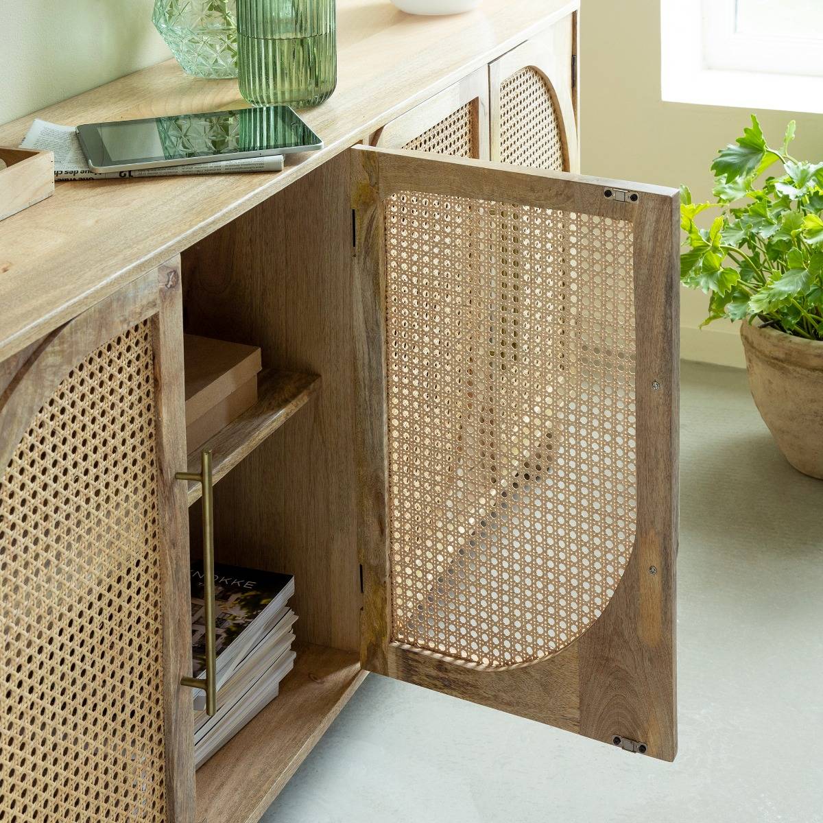 Buffet en bois de manguier THORA bois clair, MADE IN MEUBLES