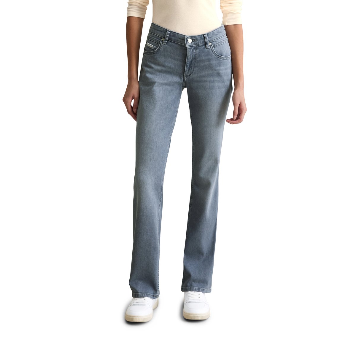 Jeans modèle Nella bootcut en coton bio stretch bleu clair, MARC O’POLO DENIM