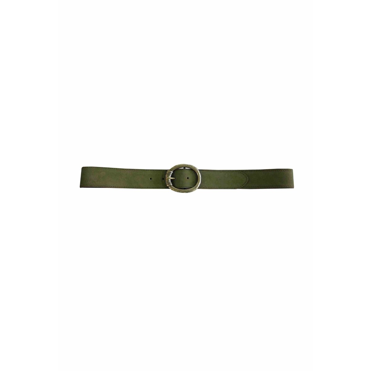 Ceinture femme en cuir lisse BENGA khaki, DEELUXE
