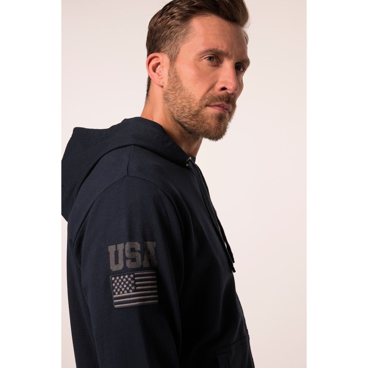 Veste à capuche Iron Anvil, en molleton bleu marine, JP1880