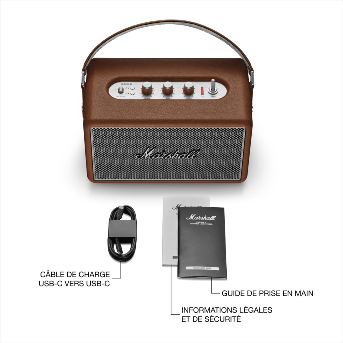 Enceinte portable Kilburn III Marron couleur unique, MARSHALL