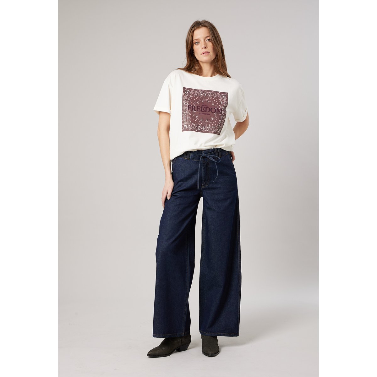 Jean brut wide leg femme LOUNY brut, DEELUXE