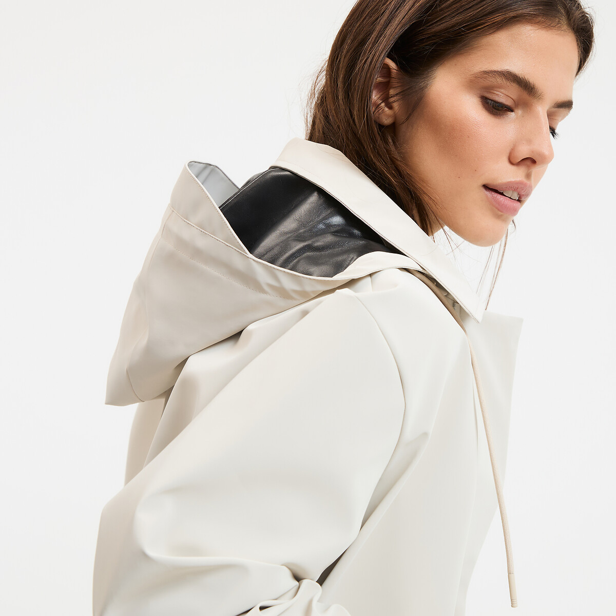 Oversized-Regenmantel mit Kapuze, Signature PRISCA elfenbein, LA REDOUTE COLLECTIONS
