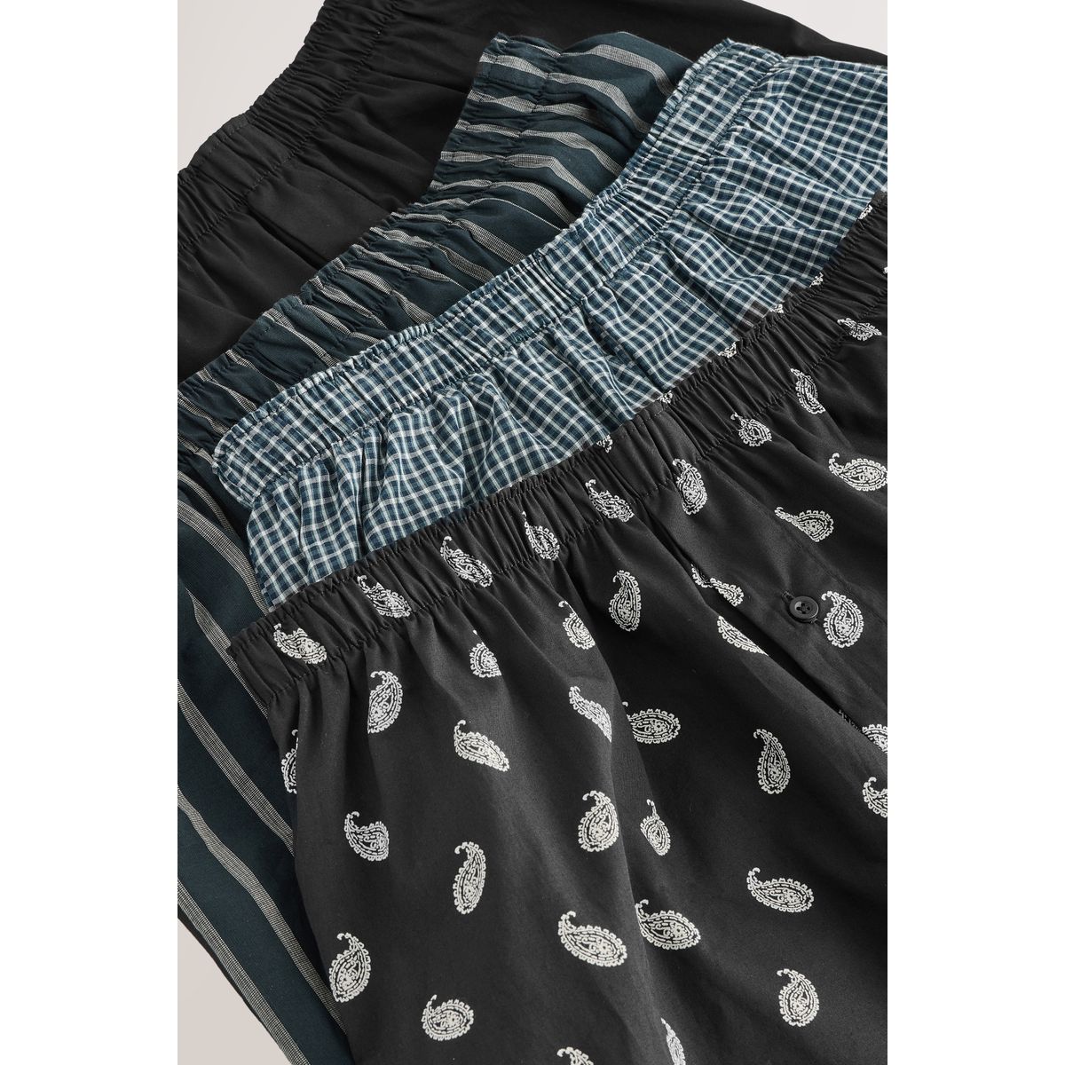 Boxer tissu modèle rayé noir, NEXT