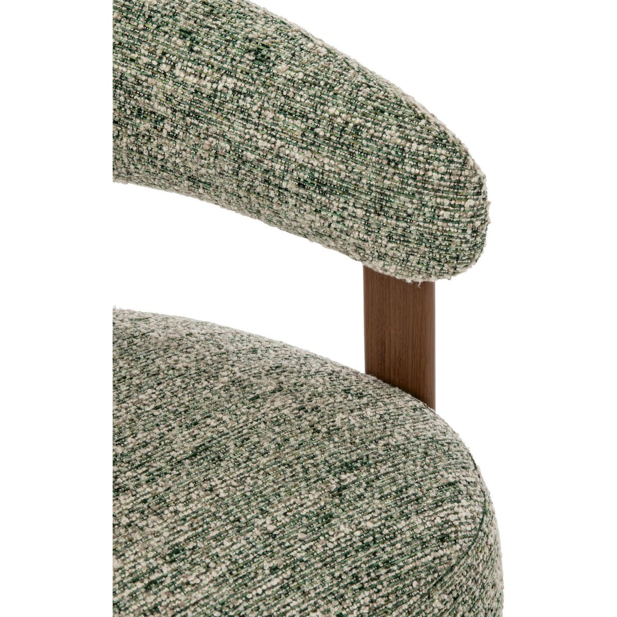 Fauteuil lounge en tissu texturé vert olive, RECOLLECTION