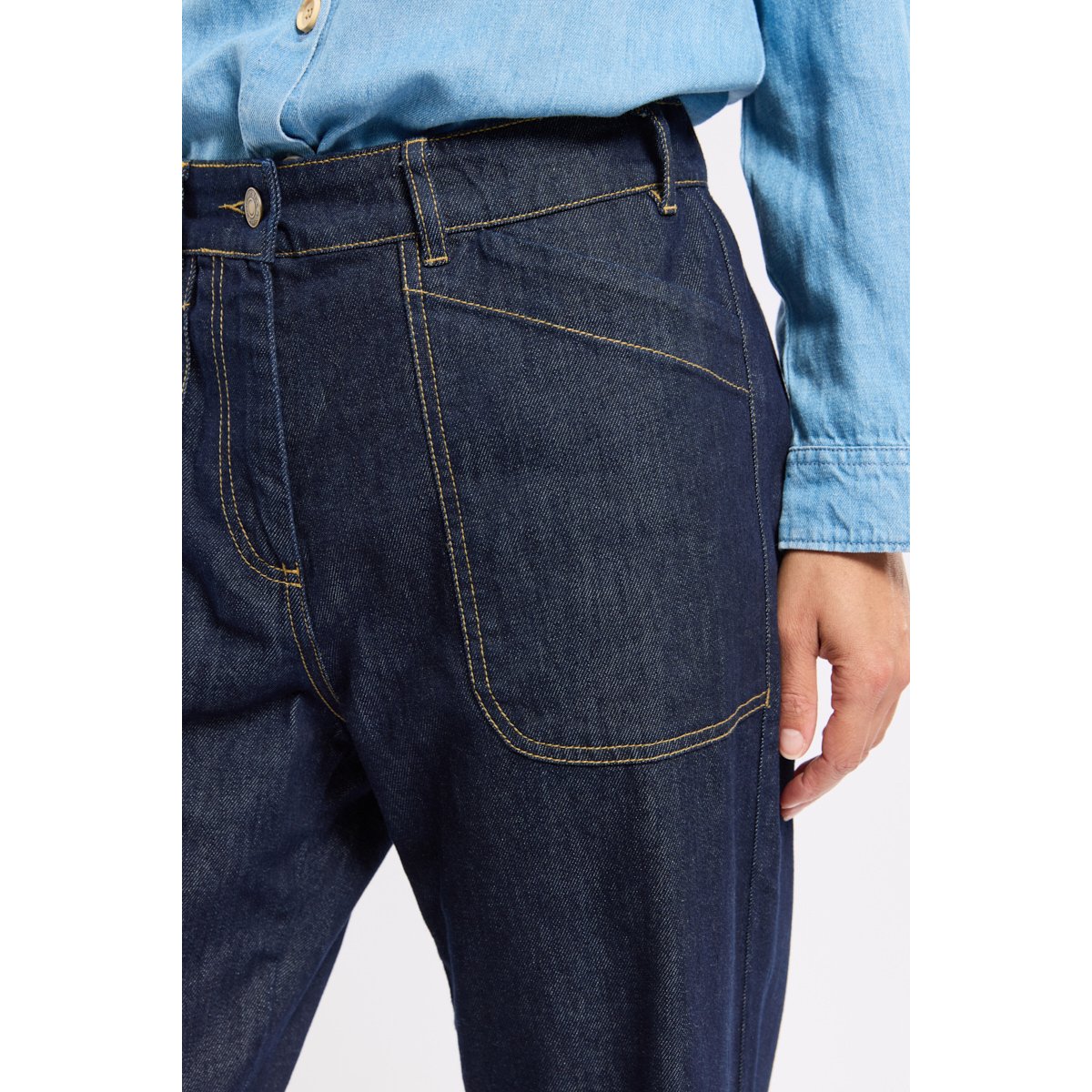 Jean taille élastique en coton jean brut, ARMOR-LUX