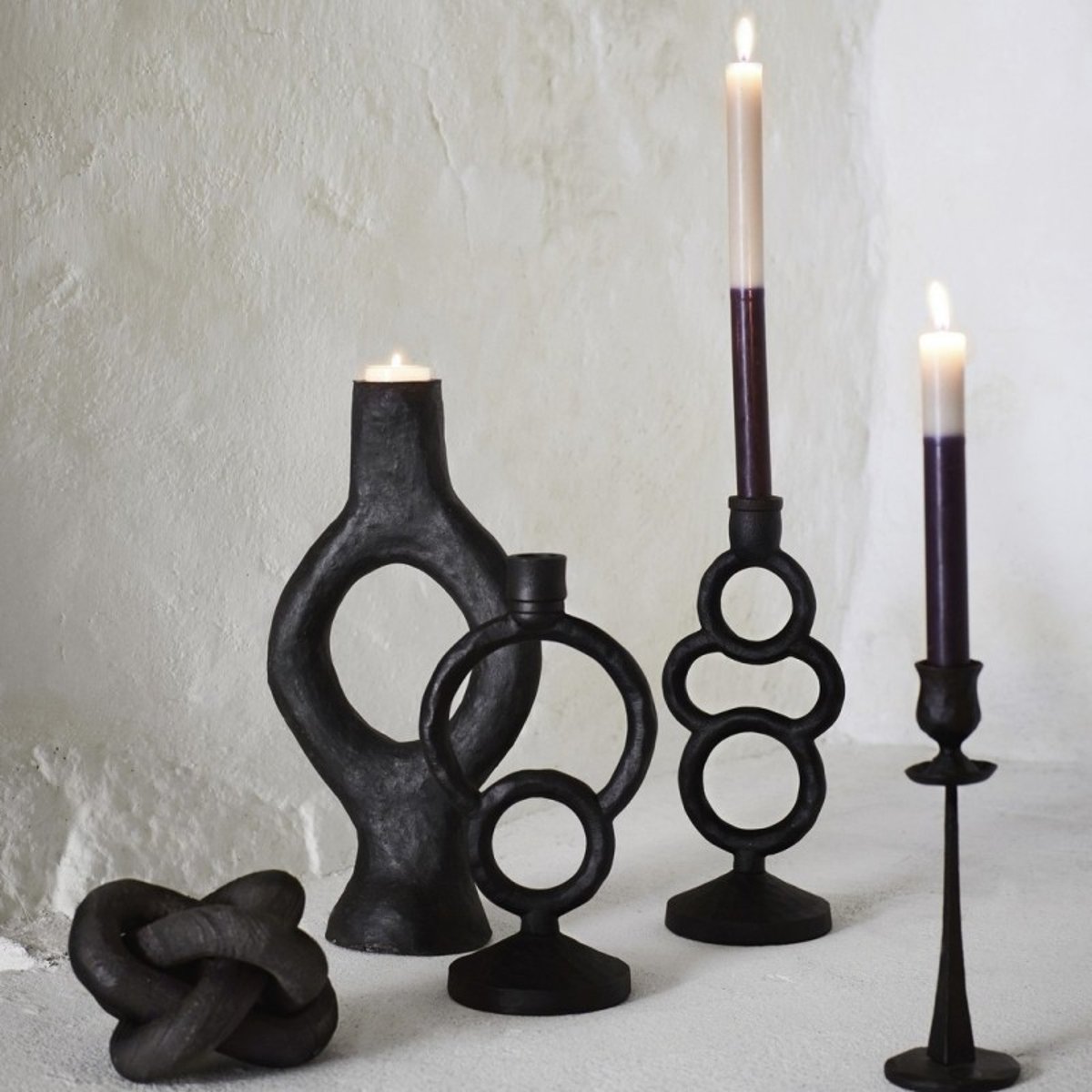 Bougeoir design aluminium noir, MADAM STOLTZ