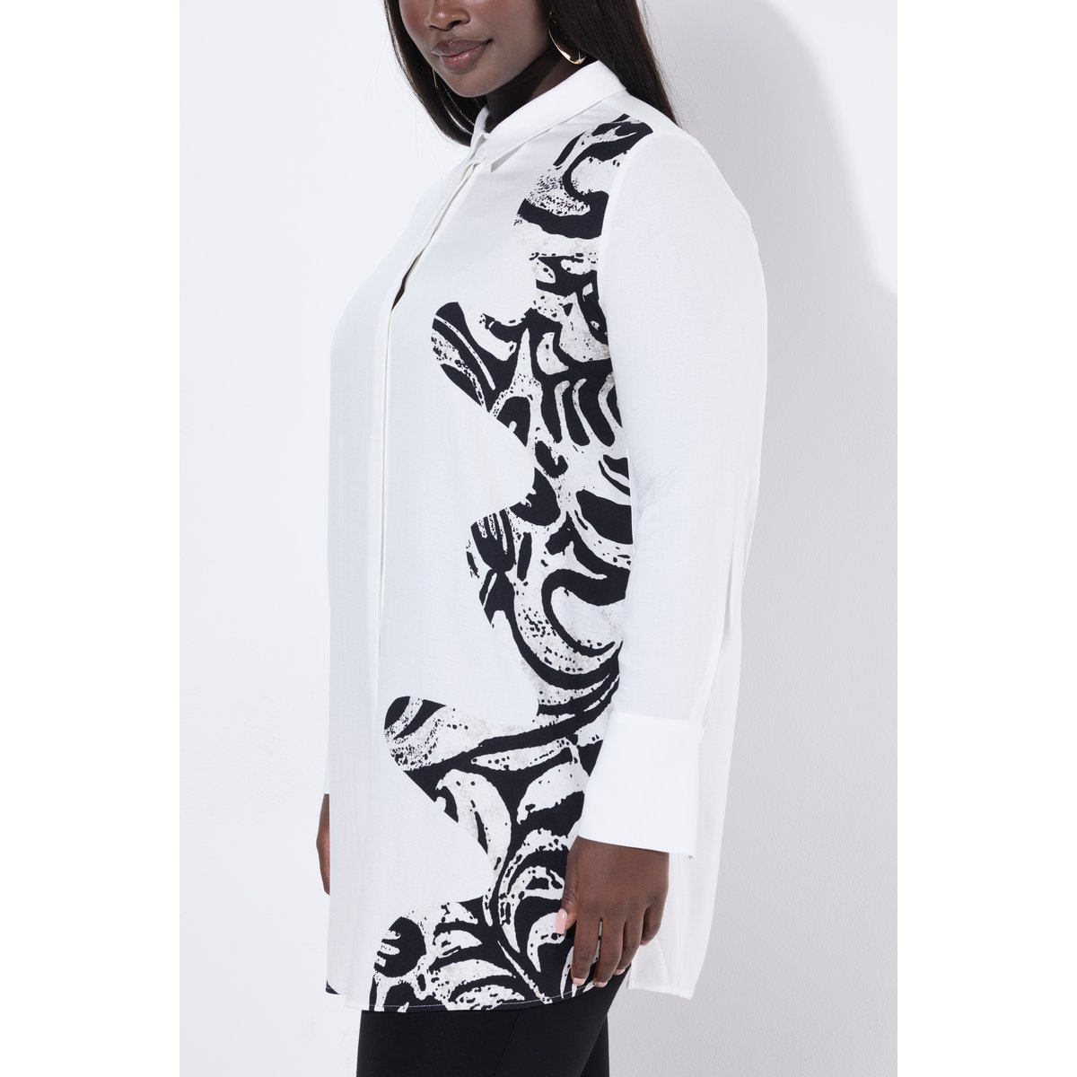 Blouse longue avec imprimé animal marron pâle, ULLA POPKEN