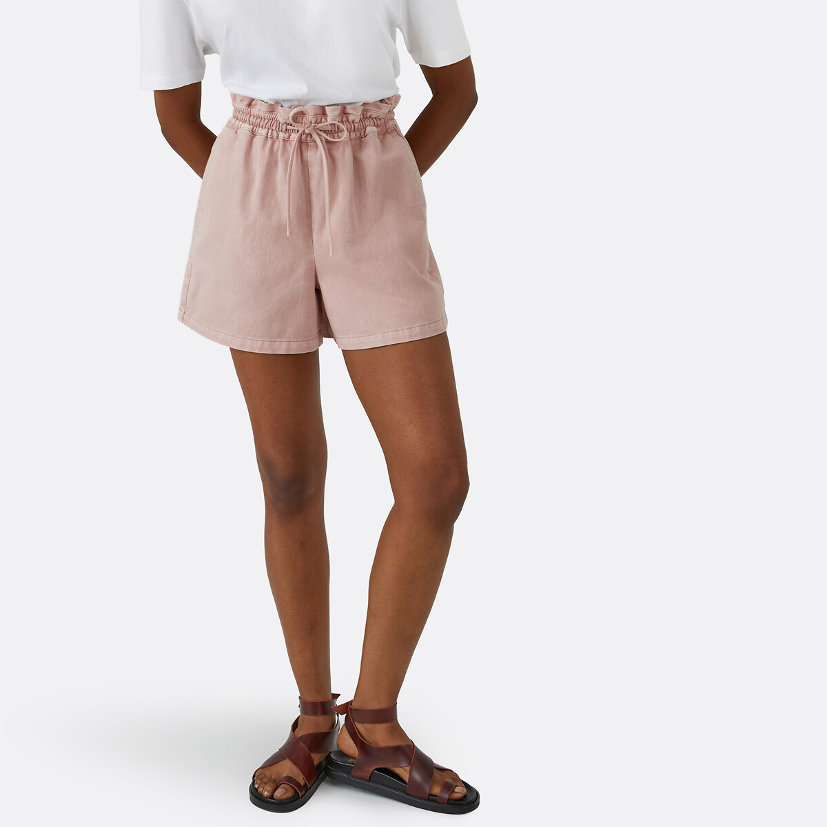 Keilabsatzsandalen aus Leder mit Riemchen dunkelbraun, LA REDOUTE COLLECTIONS