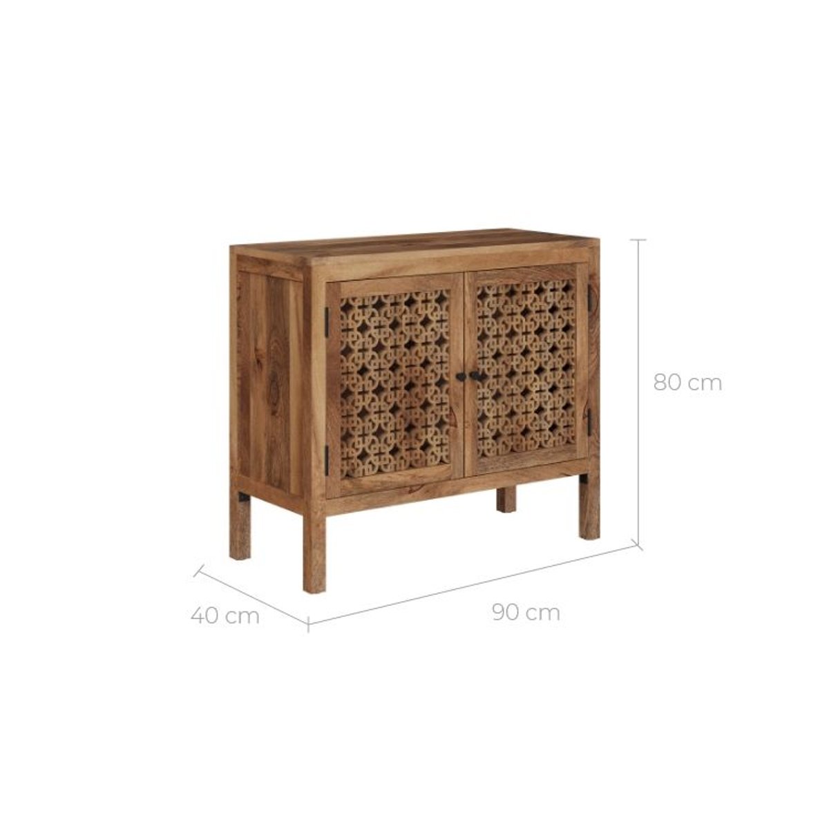 Petit buffet ajouré en bois de manguier - JAYA bois foncé, MAISON PAVANE