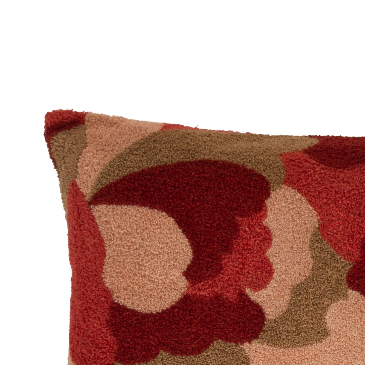 Coussin fleurs Paula tufté 30x50 cm - PAULA marron, AMADEUS