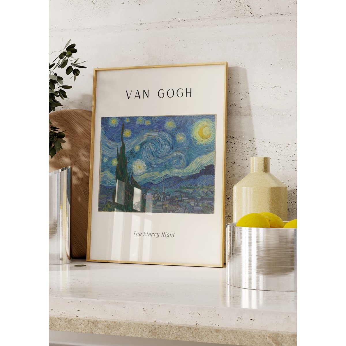 Affiche Van Gogh - The Starry Night blanc, L'AFFICHERIE