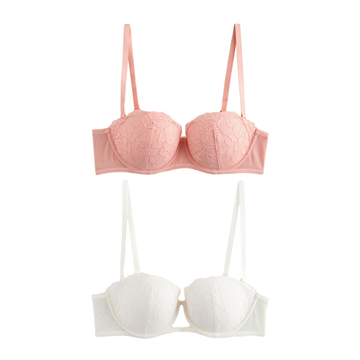 Soutien-gorge dentelle, lot de 2 abricot/crème, NEXT