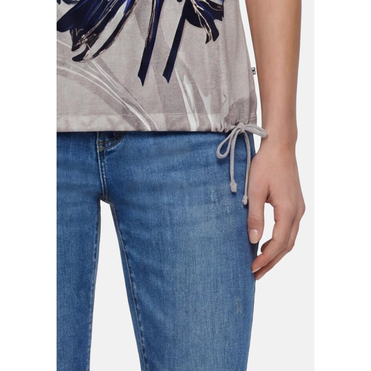 Haut casual à cordon coulissant sous tunnel beige/dark blue, BETTY BARCLAY