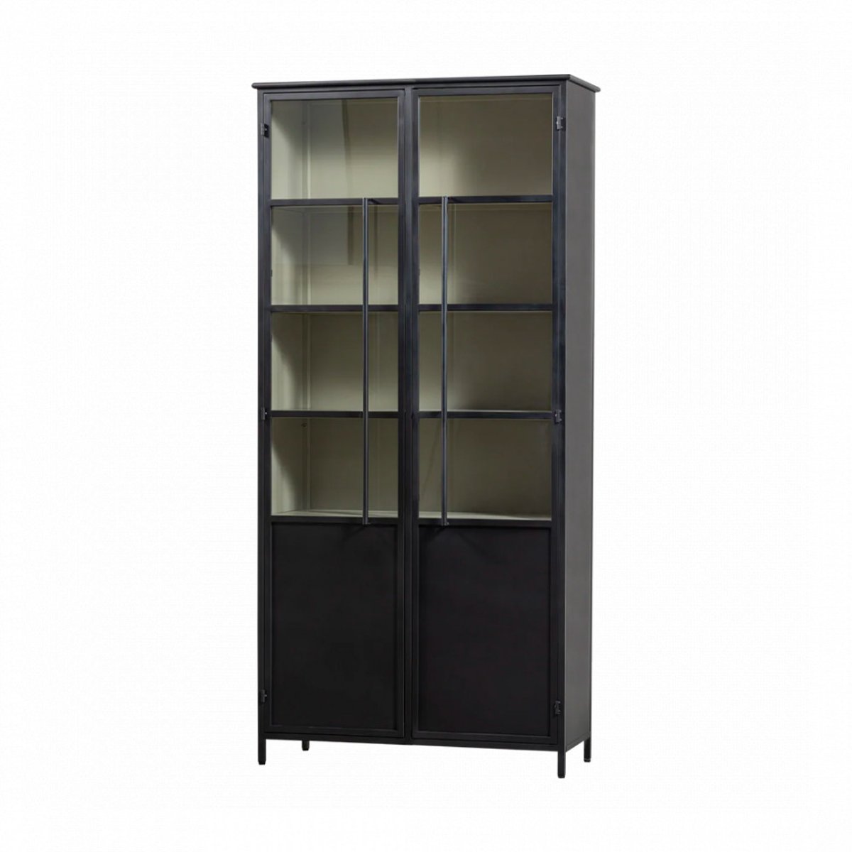 Vitrine 2 portes en métal H200cm- EXHIBIT XL noir, WOOOD