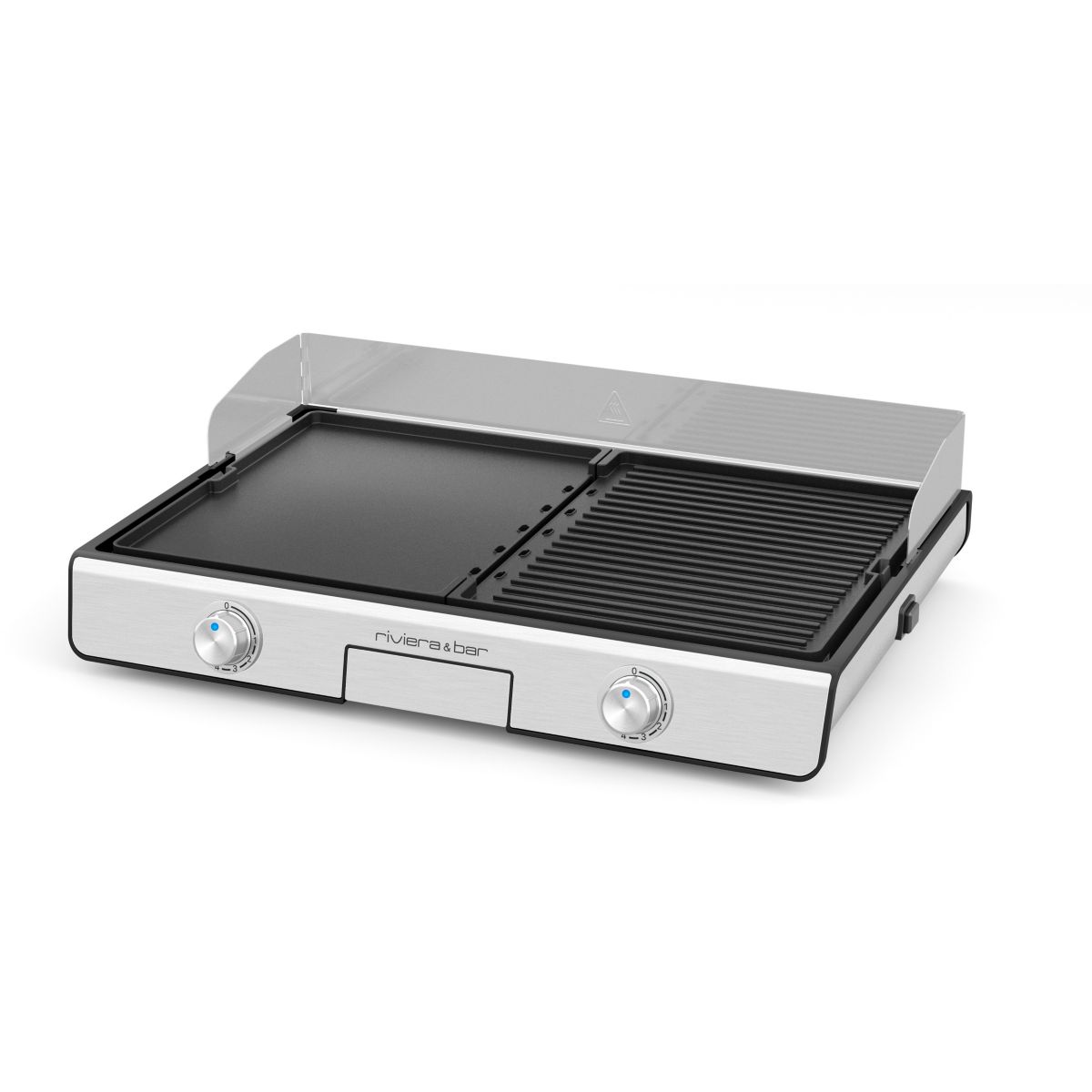 Plancha électrique QPL530 réversible à poser, 45.5x28.5 cm inox, RIVIERA & BAR