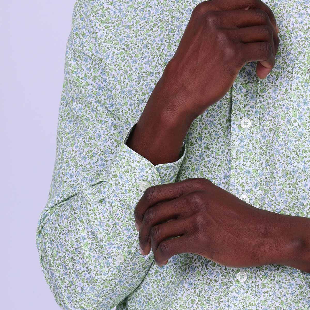 Chemise fantaisie vert clair, MISE AU GREEN