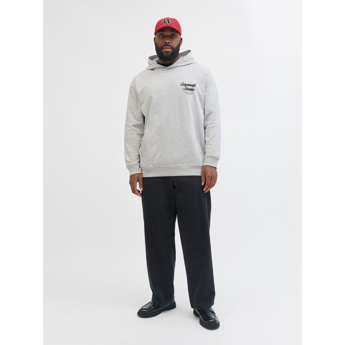 Sweat À Capuche white melange, JACK & JONES