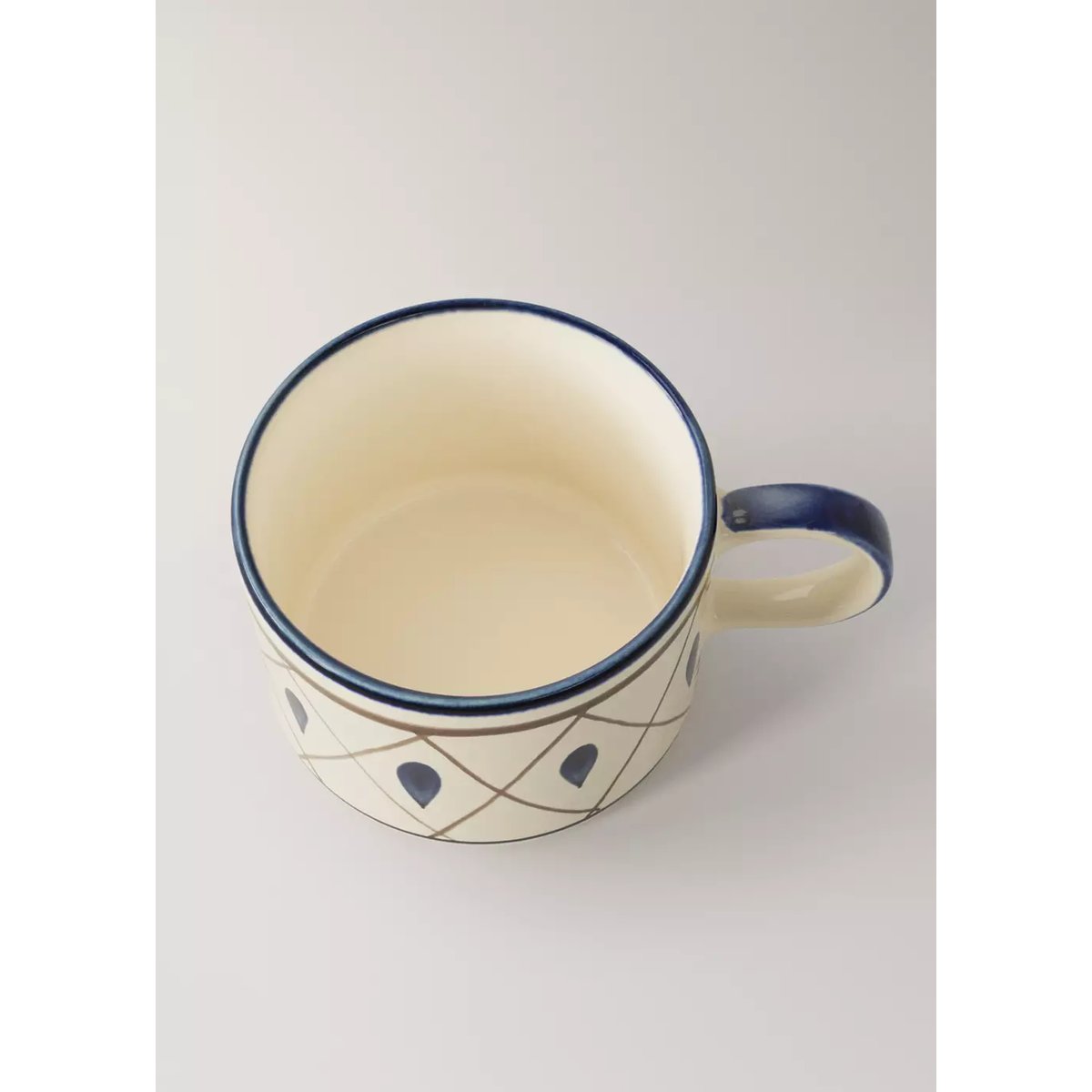 Tasse en grès dessin peint à la main bleu électrique, MANGO HOME