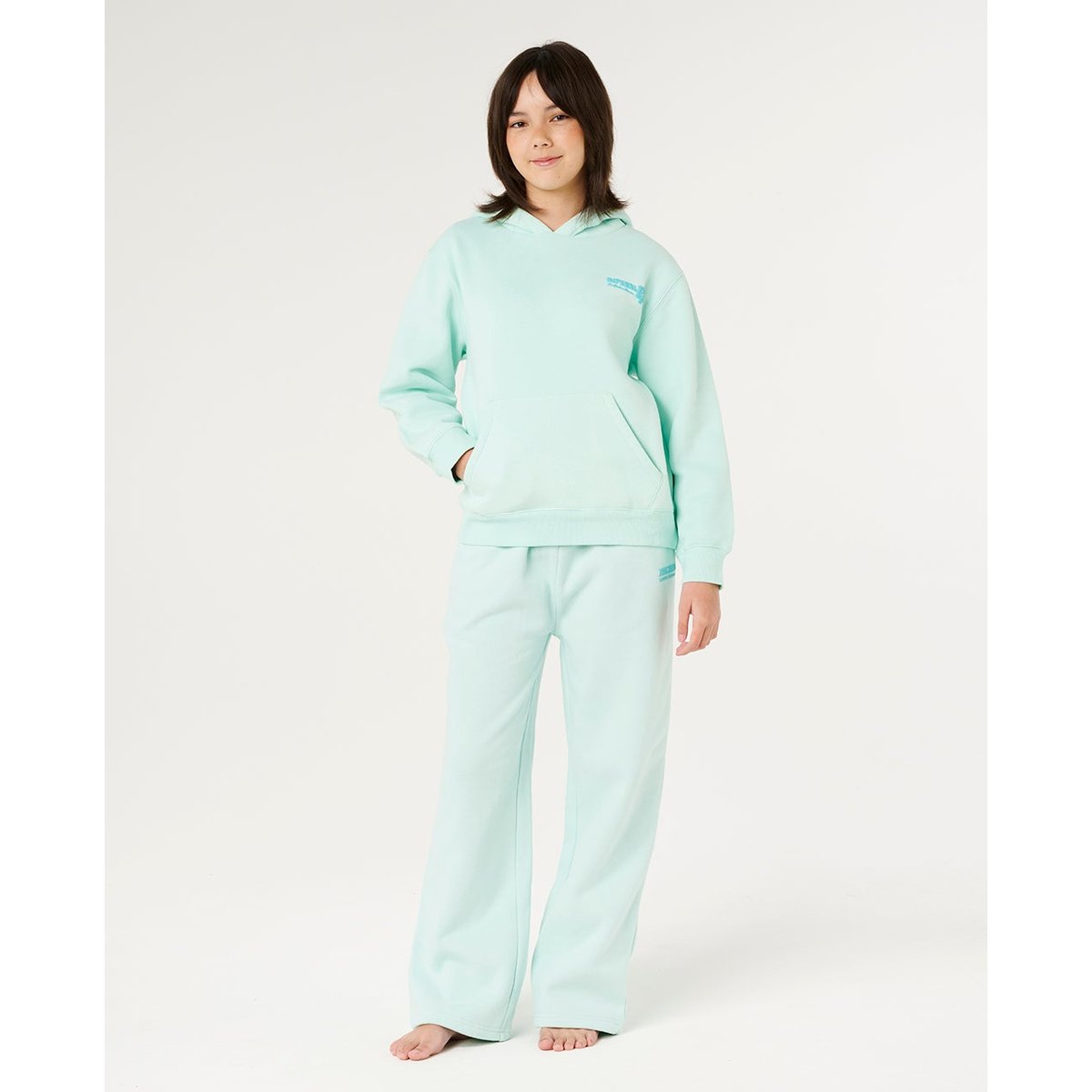 Sweat à capuche Hibiscus Heat Fille bleu mer clair, RIP CURL