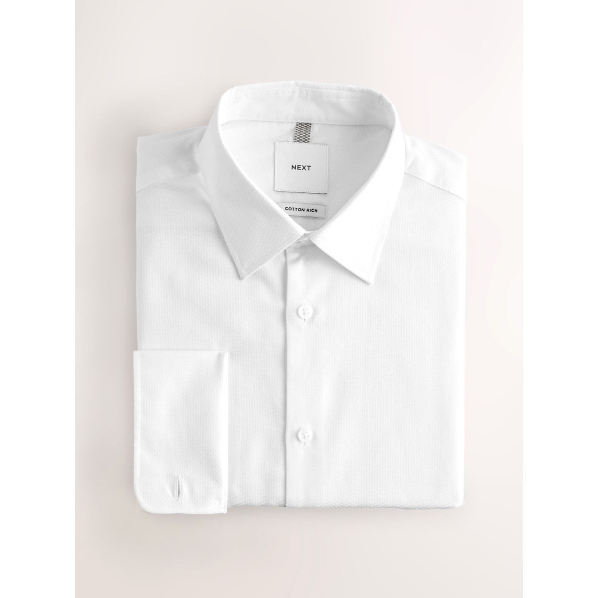 Chemise habillée texturée coton majoritaire blanc, NEXT