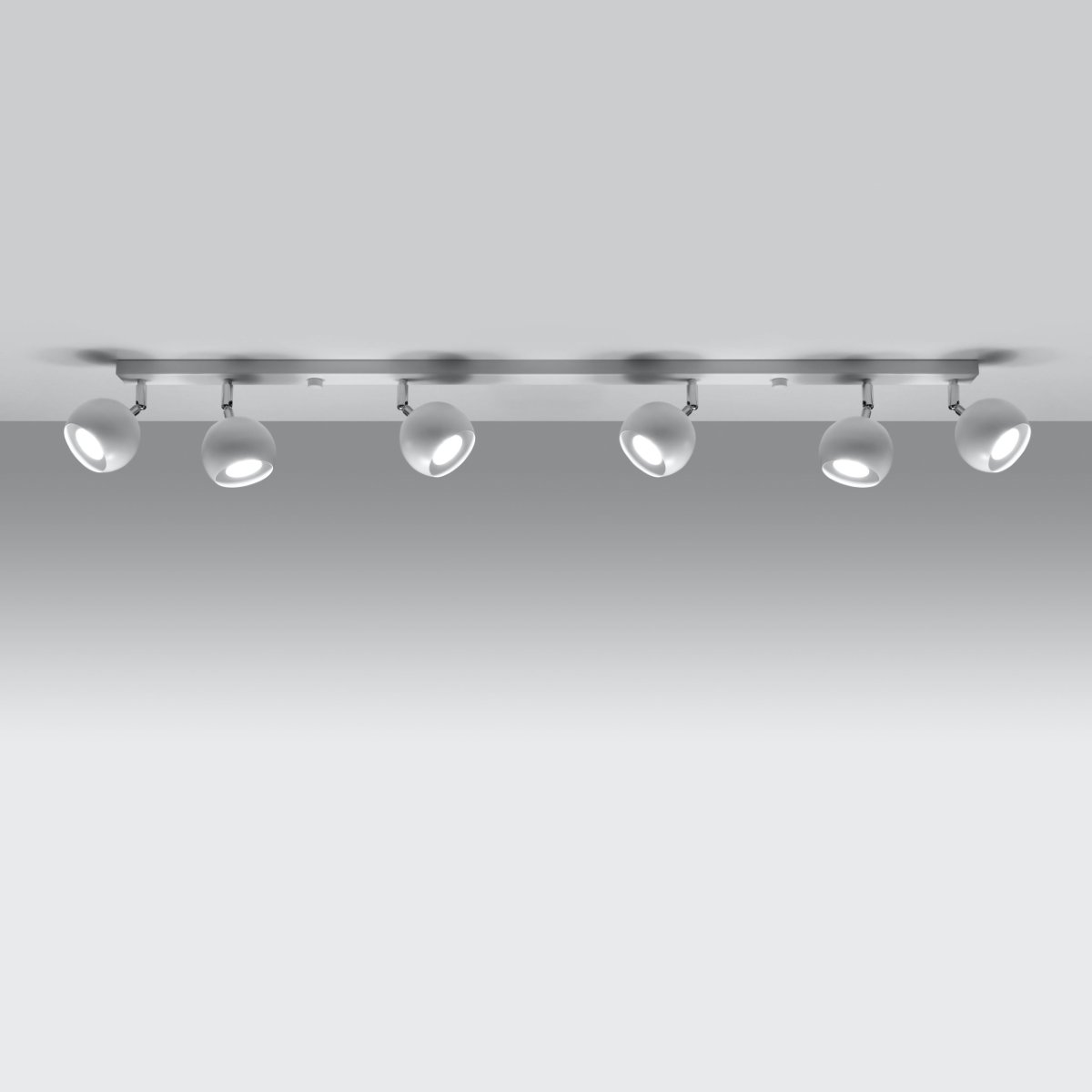 Plafonnier Acier Blanc GU10 6 Oculare blanc, EDEN