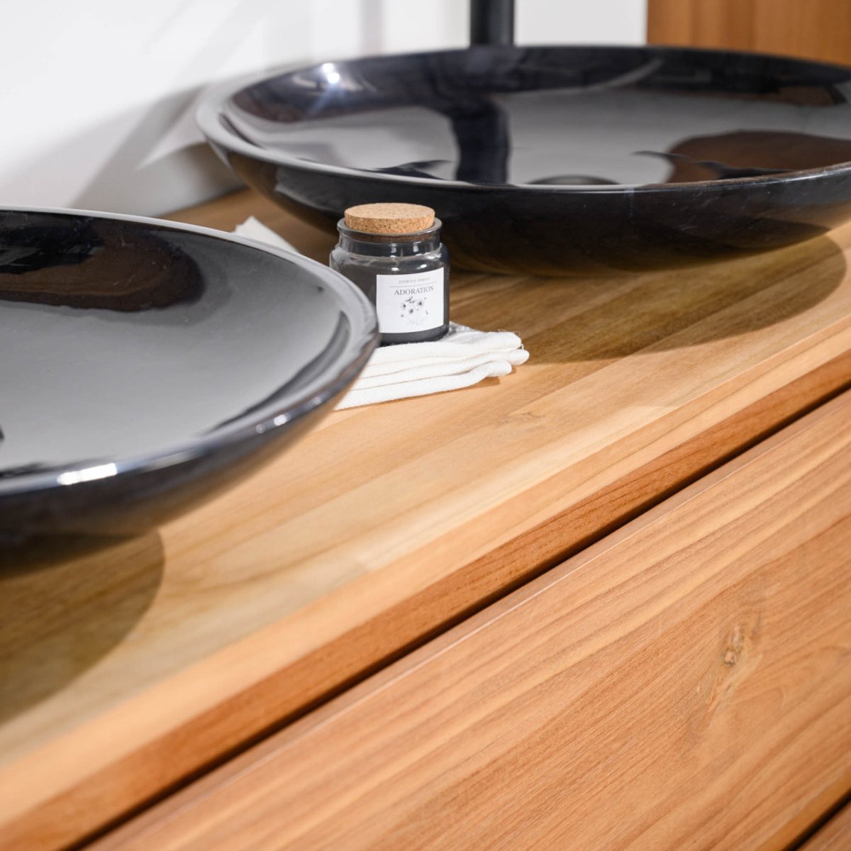 Meuble sous vasque en teck massif Vila 120cm naturel, WANDA COLLECTION