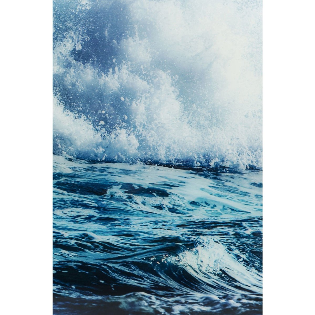 Lot de 3 tableaux en verre vague, TRIPTYCHON bleu, KARE DESIGN
