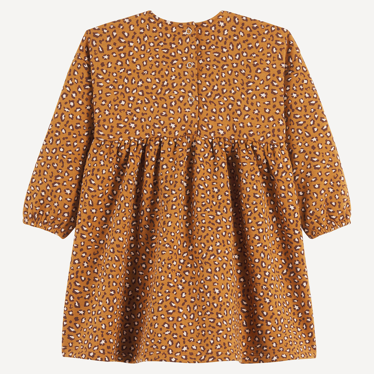 Leopard Print Fleece Dress with Long Sleeves yellow print, LA REDOUTE COLLECTIONS