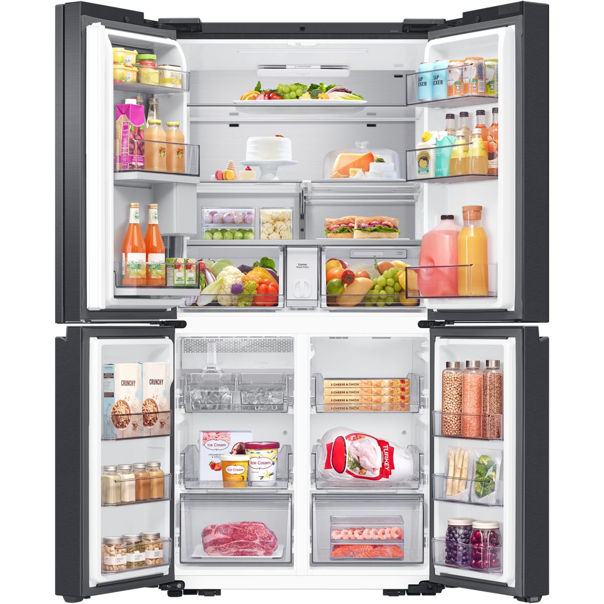 Réfrigérateur multi portes RF65DG9H0EB1 family hub avec AI vision noir, SAMSUNG