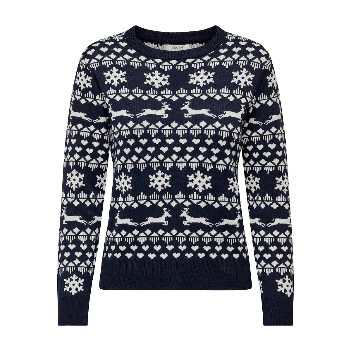 Pull de Noël imprimé marine, ONLY
